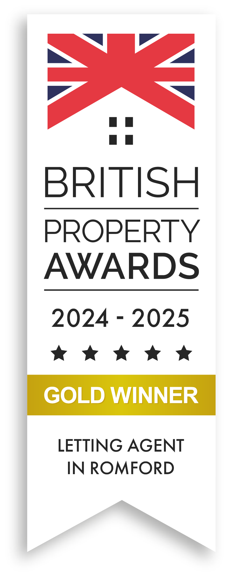 British property awards Letting Agents Gold 2024 - 2025